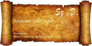 Szurma Dávid névjegykártya